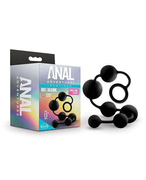 Blush Anal Adventures Platinum Silicone Anal Beads - Large Black - SEX LOVE DOLLS