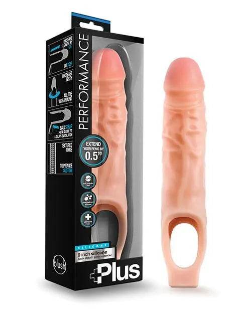 Blush Performance Plus Silicone Cock Sheath Penis Extender - Flesh - SEX LOVE DOLLS
