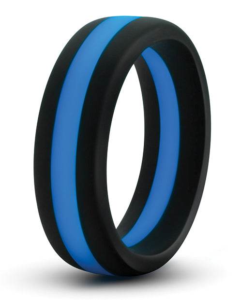Blush Performance Silicone Go Pro Cock Ring - Black/Blue - SEX LOVE DOLLS