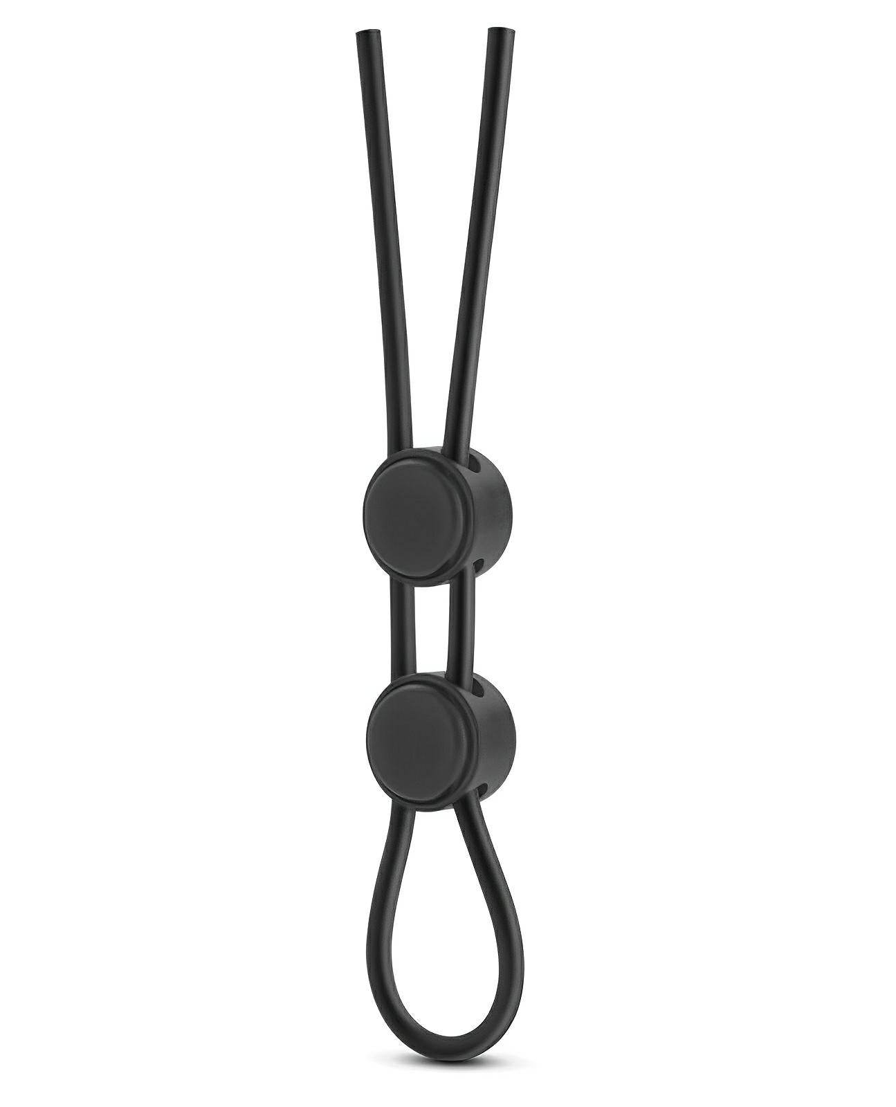 Blush Stay Hard Silicone Double Loop Cock Ring - Black - SEX LOVE DOLLS