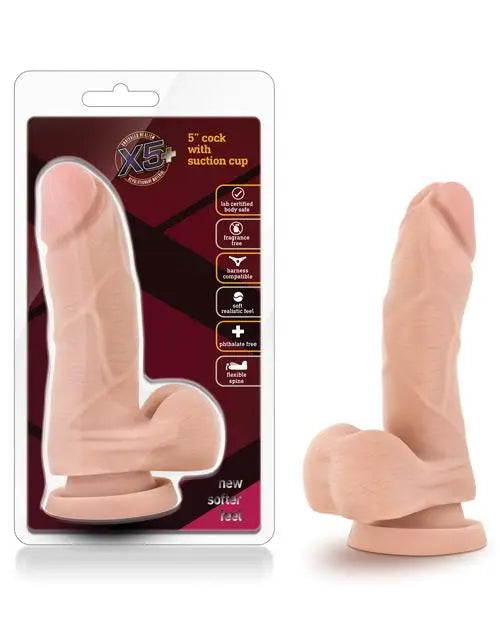Blush X5 5" Penis mit flexibler Wirbelsäule - Beige