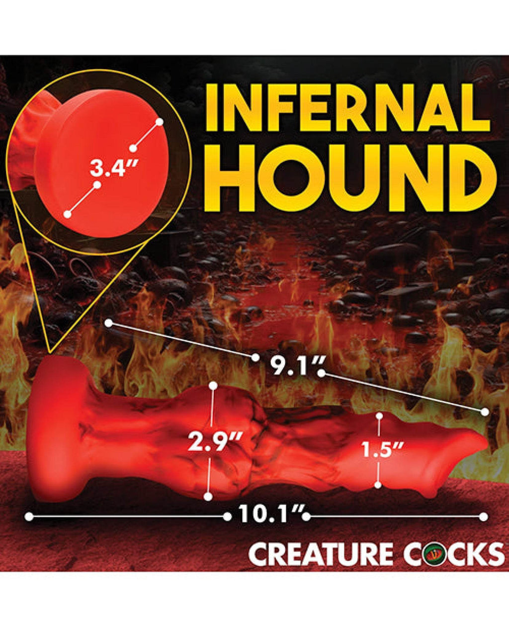Creature Cocks Fire Hound Silicone Dildo - SEX LOVE DOLLS