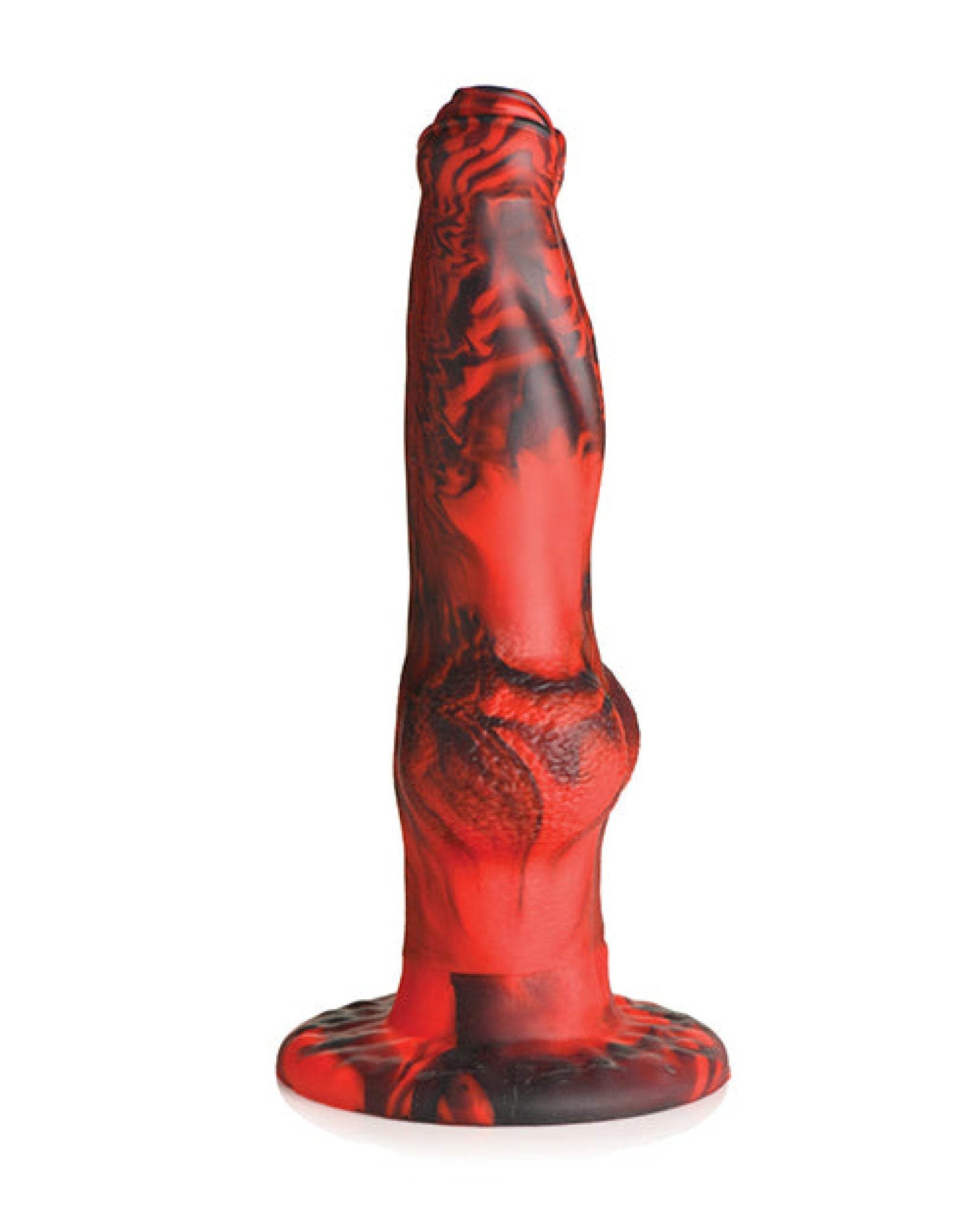 Creature Cocks Hell-Wolf Thrusting & Vibrating Silicone Dildo - Black/Red - SEX LOVE DOLLS