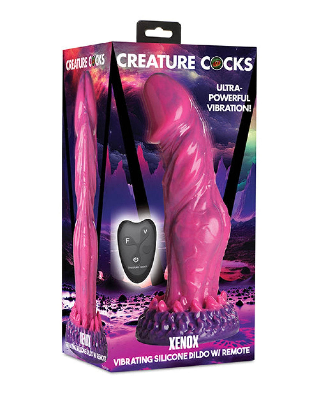 Creature Cocks Xenox Vibrating Silicone Dildo w/Remote - Pink/Purple - SEX LOVE DOLLS