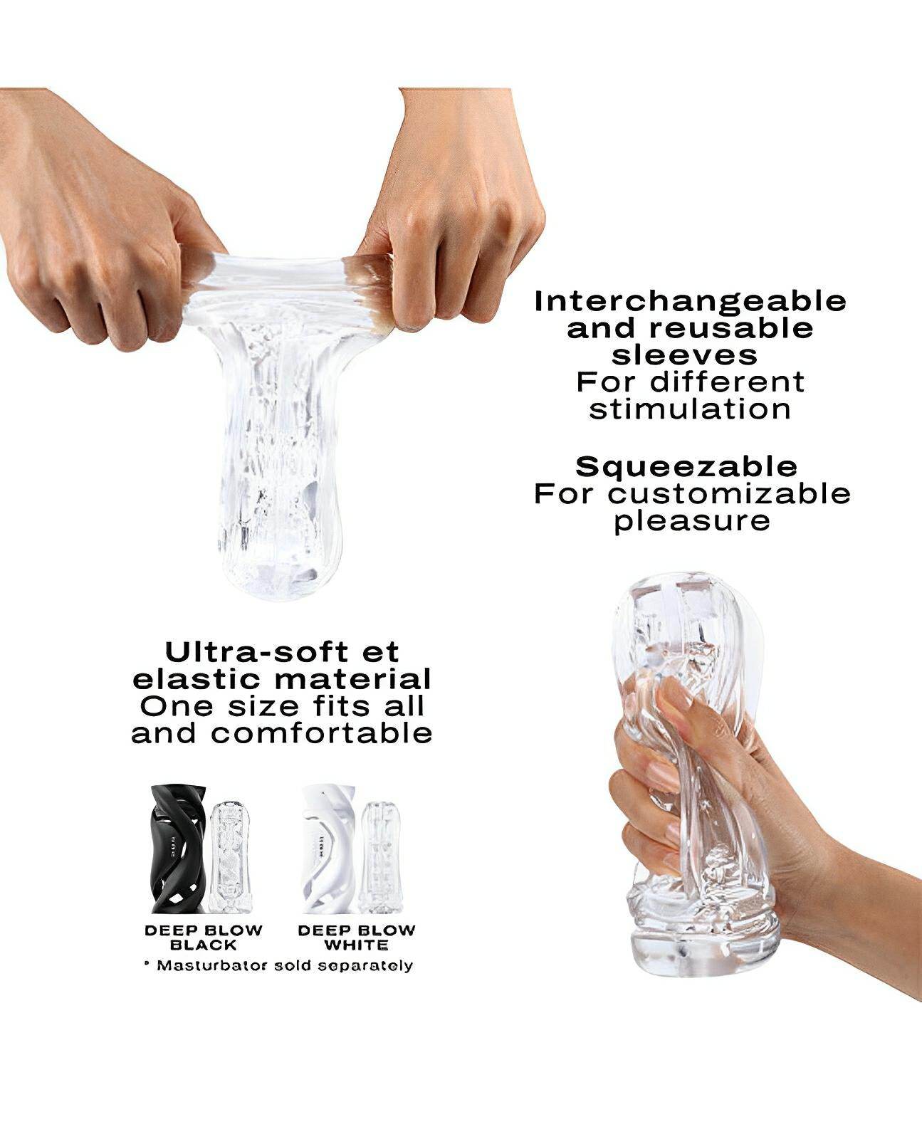 Dorcel Deep Blow Multi Sensation Sleeve - Clear - SEX LOVE DOLLS