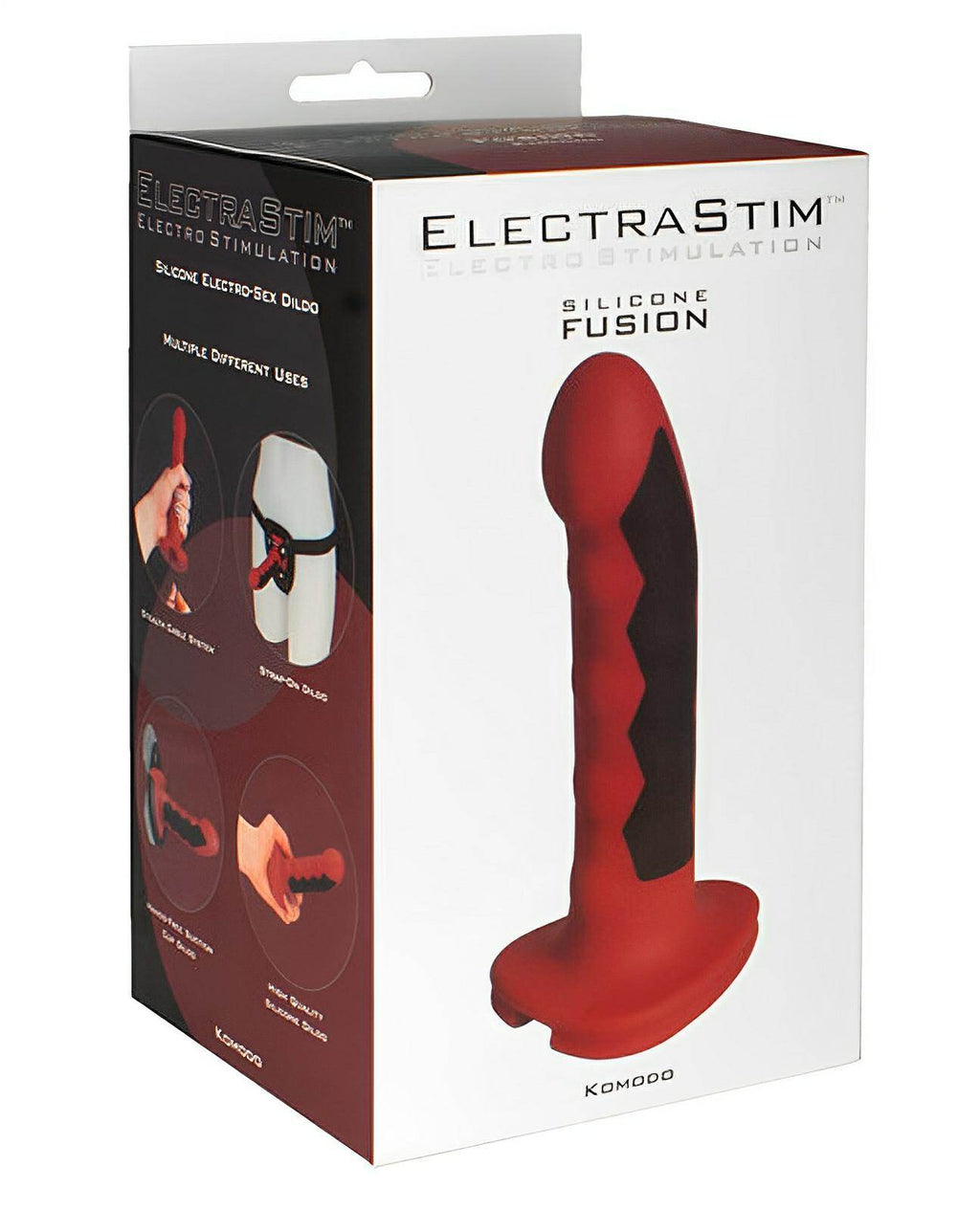 Electrastim Silicone Fusion Komodo Dildo - Red-black - SEX LOVE DOLLS