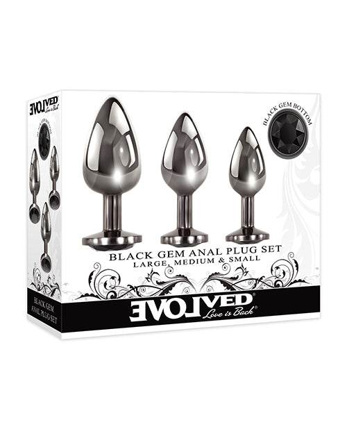 Evolved Black Gem Anal Plug set - SEX LOVE DOLLS