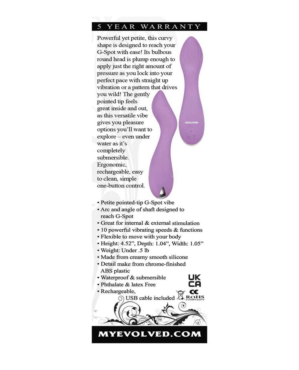 Evolved Lilac G Petite G Spot Vibe - Purple - SEX LOVE DOLLS