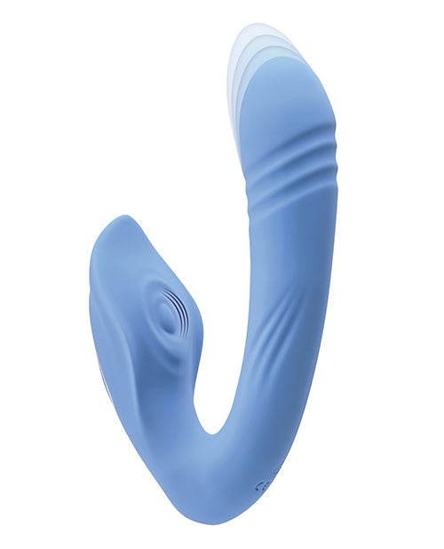 Evolved Tap & Thrust Dual Vibe - Blue - SEX LOVE DOLLS