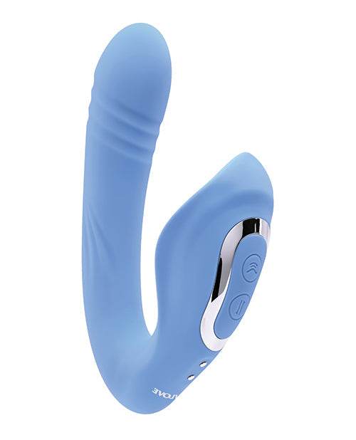 Evolved Tap & Thrust Dual Vibe - Blue - SEX LOVE DOLLS
