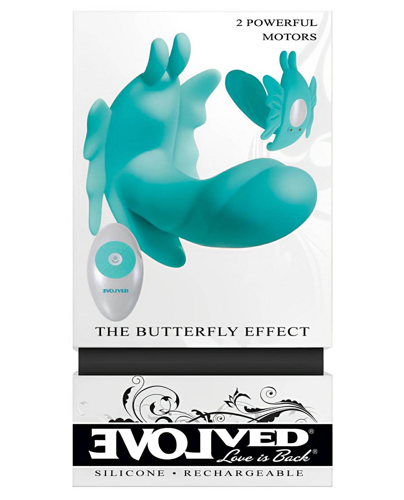 Evolved The Butterfly Effect Rechargeable Dual Stim - Teal - SEX LOVE DOLLS