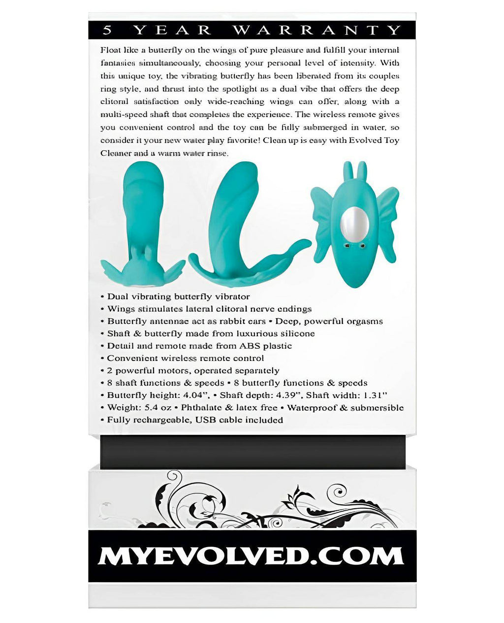 Evolved The Butterfly Effect Rechargeable Dual Stim - Teal - SEX LOVE DOLLS