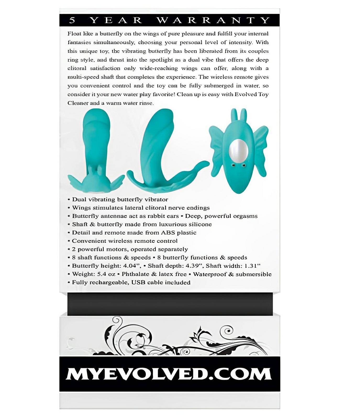 Evolved The Butterfly Effect Rechargeable Dual Stim - Teal - SEX LOVE DOLLS