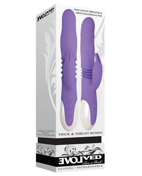 Evolved Thick & Thrust Bunny Dual Stim Rechargeable - Purple - SEX LOVE DOLLS
