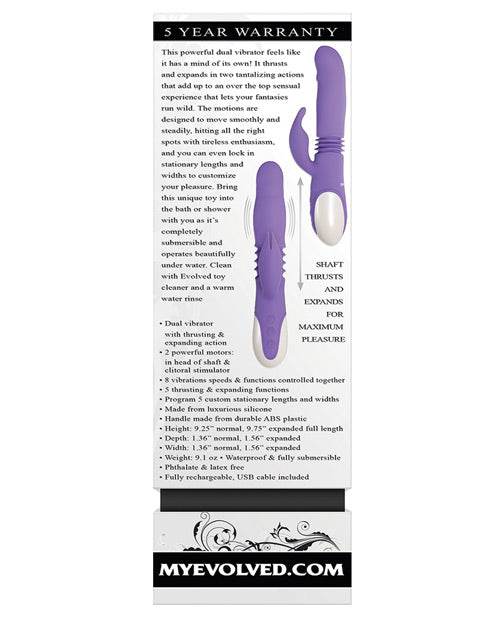 Evolved Thick & Thrust Bunny Dual Stim Rechargeable - Purple - SEX LOVE DOLLS