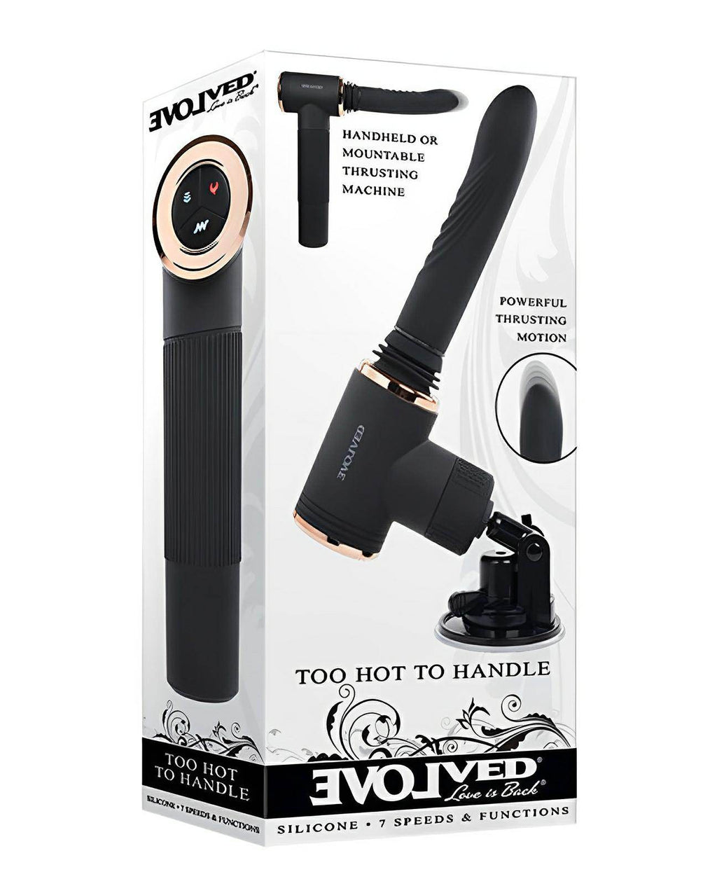 Evolved Too Hot To Handle Thrusting Machine - Black - SEX LOVE DOLLS