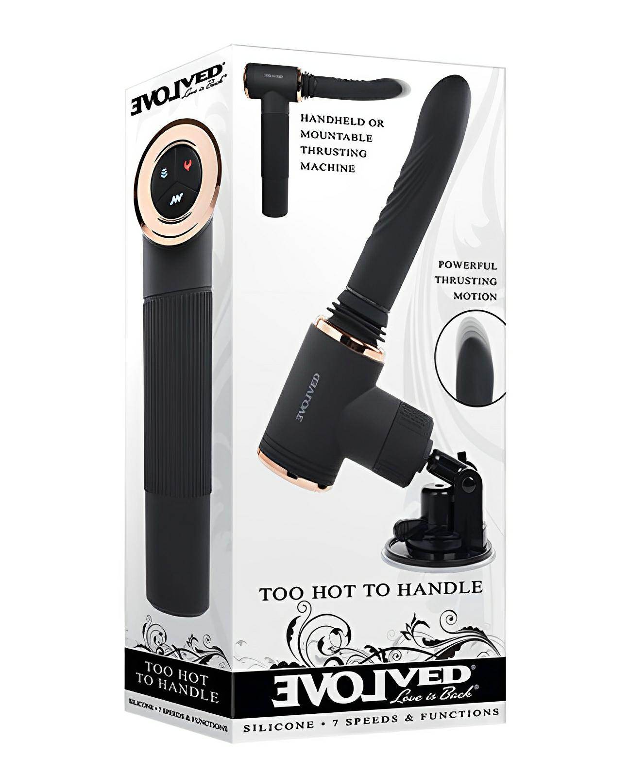 Evolved Too Hot To Handle Thrusting Machine - Black - SEX LOVE DOLLS