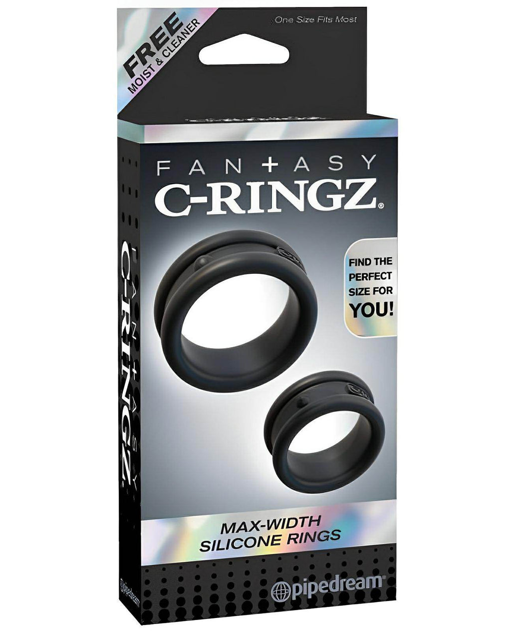 Fantasy C-ringz Max Width Silicone Rings - Black - SEX LOVE DOLLS