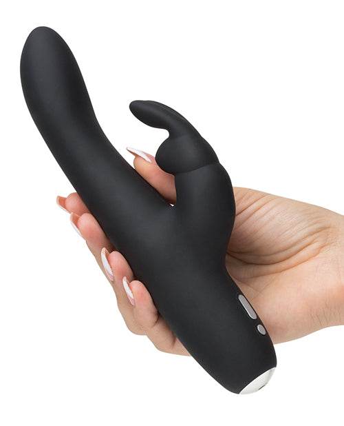 Fifty Shades of Grey Greedy Girl Rechargeable Slimline Rabbit Vibrator - Black - SEX LOVE DOLLS