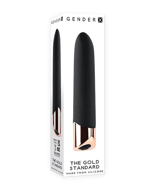 Gender X The Gold Standard Rechargeable Silicone Bullet - Black/Rose Gold - SEX LOVE DOLLS