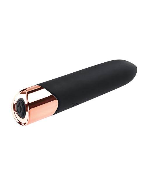 Gender X The Gold Standard Rechargeable Silicone Bullet - Black/Rose Gold - SEX LOVE DOLLS
