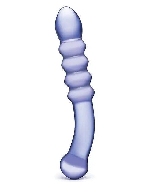 Glas Purple Rain Ribbed Glass Dildo - SEX LOVE DOLLS