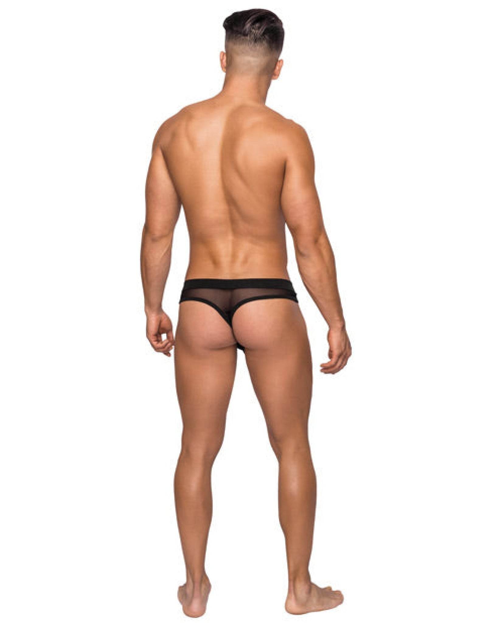 Hoser Stretch Mesh Thong Black - SEX LOVE DOLLS