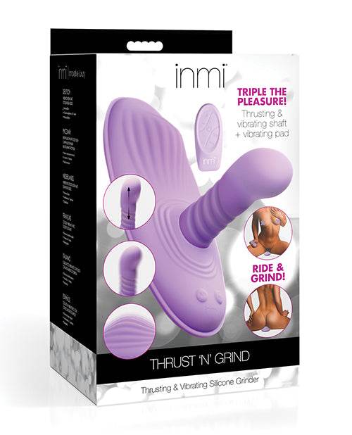 Inmi Thrust N' Grind Thrusting & Vibrating Silicone Grinder - Purple - SEX LOVE DOLLS