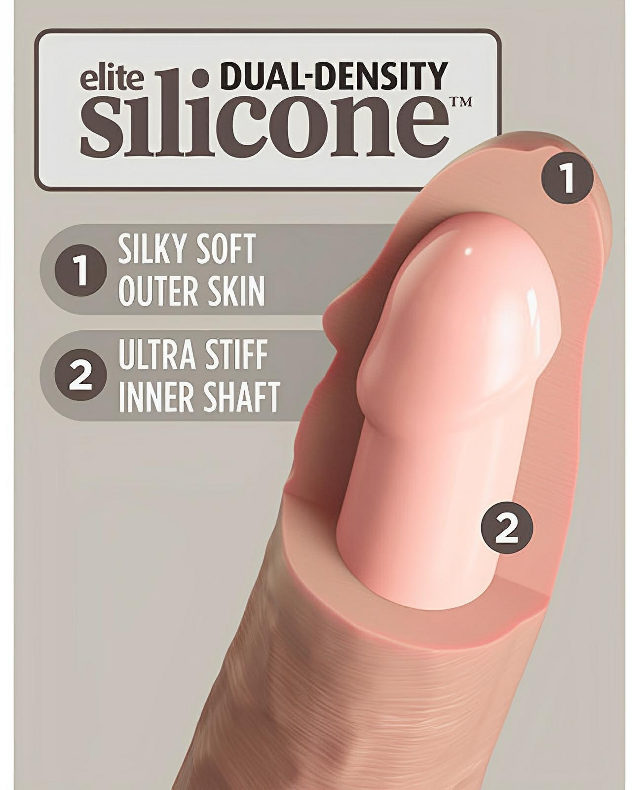 King Cock Elite 9" Dual Density Silicone Cock - Light