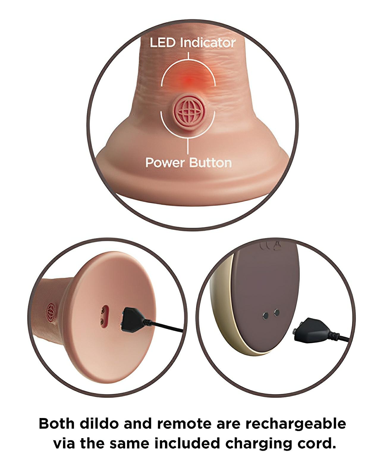 King Cock Elite 9" Dual Density Vibrating Silicone Cock W/remote