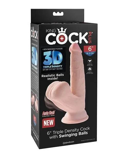 King Cock Plus Triple Density Cock W/swinging Balls - Ivory - SEX LOVE DOLLS
