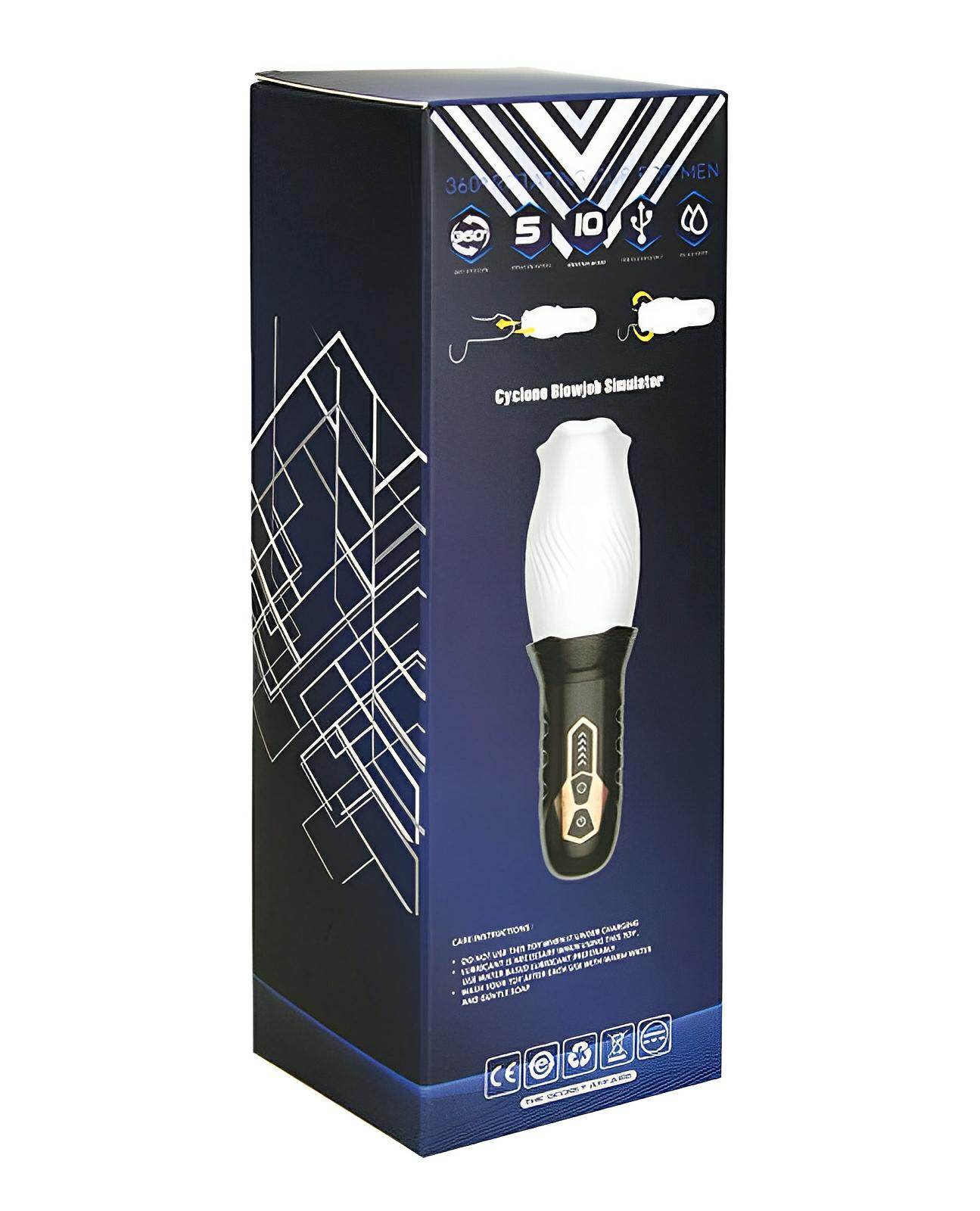 Male Rose Cyclone Spinning Masturbator - Black - SEX LOVE DOLLS