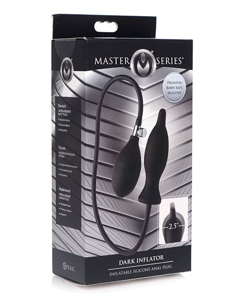 Master Series Dark Inflator Inflatable Silicone Anal Plug - Black - SEX LOVE DOLLS