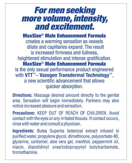 Max Size Male Enhancement Cream - 5 oz Tube - SEX LOVE DOLLS