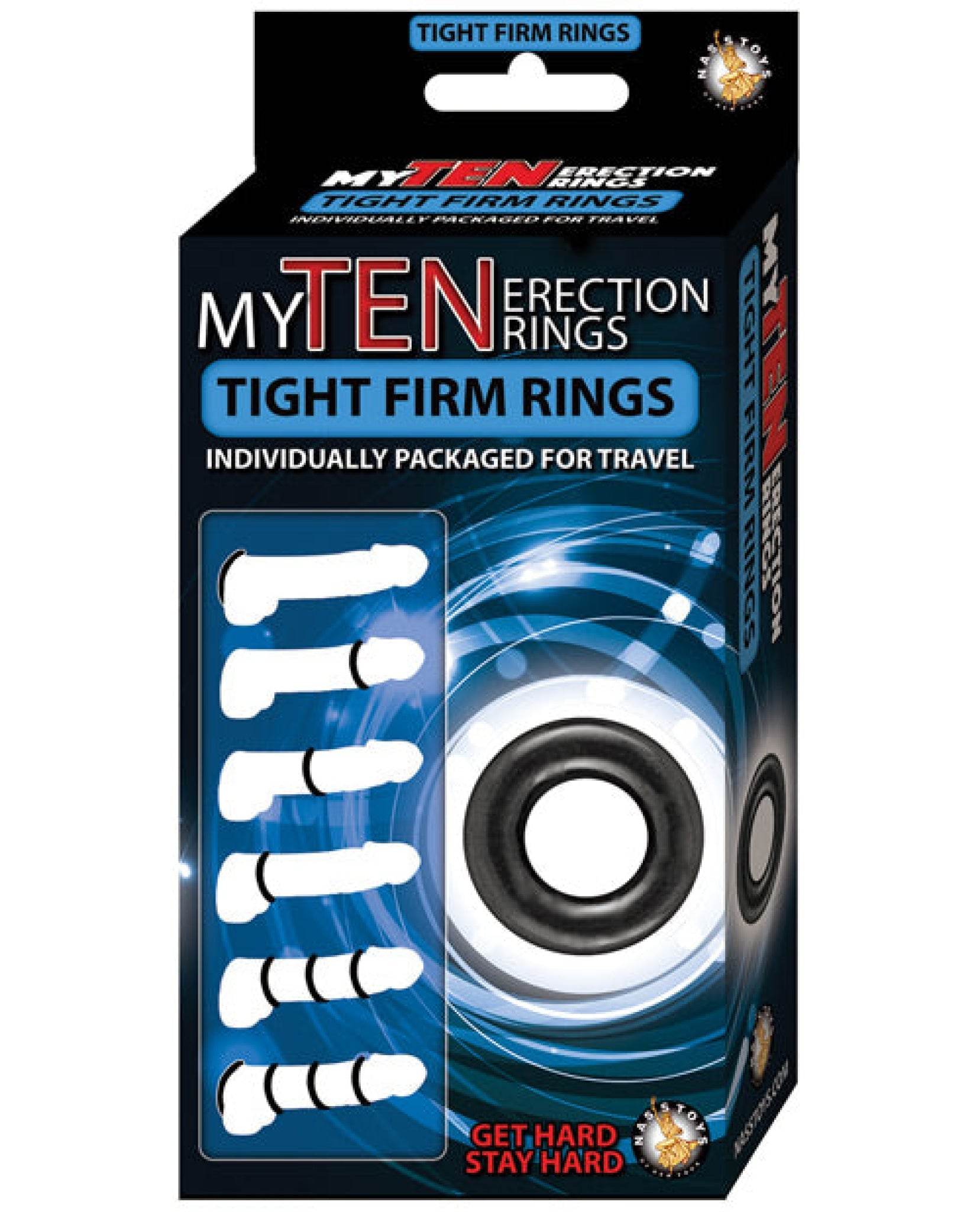My Ten Erection Rings Tight Firm Rings - Black - SEX LOVE DOLLS