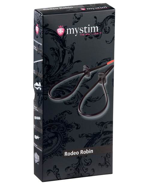 Mystim Rodeo Robin Penis & Testicle Strap Set - Black - SEX LOVE DOLLS