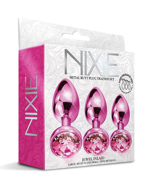 Nixie Metal Butt Plug Trainer Set W/inlaid Jewel - SEX LOVE DOLLS