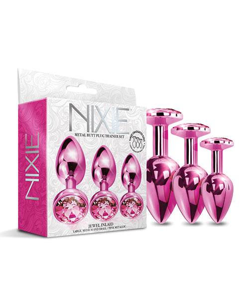 Nixie Metal Butt Plug Trainer Set W/inlaid Jewel - SEX LOVE DOLLS