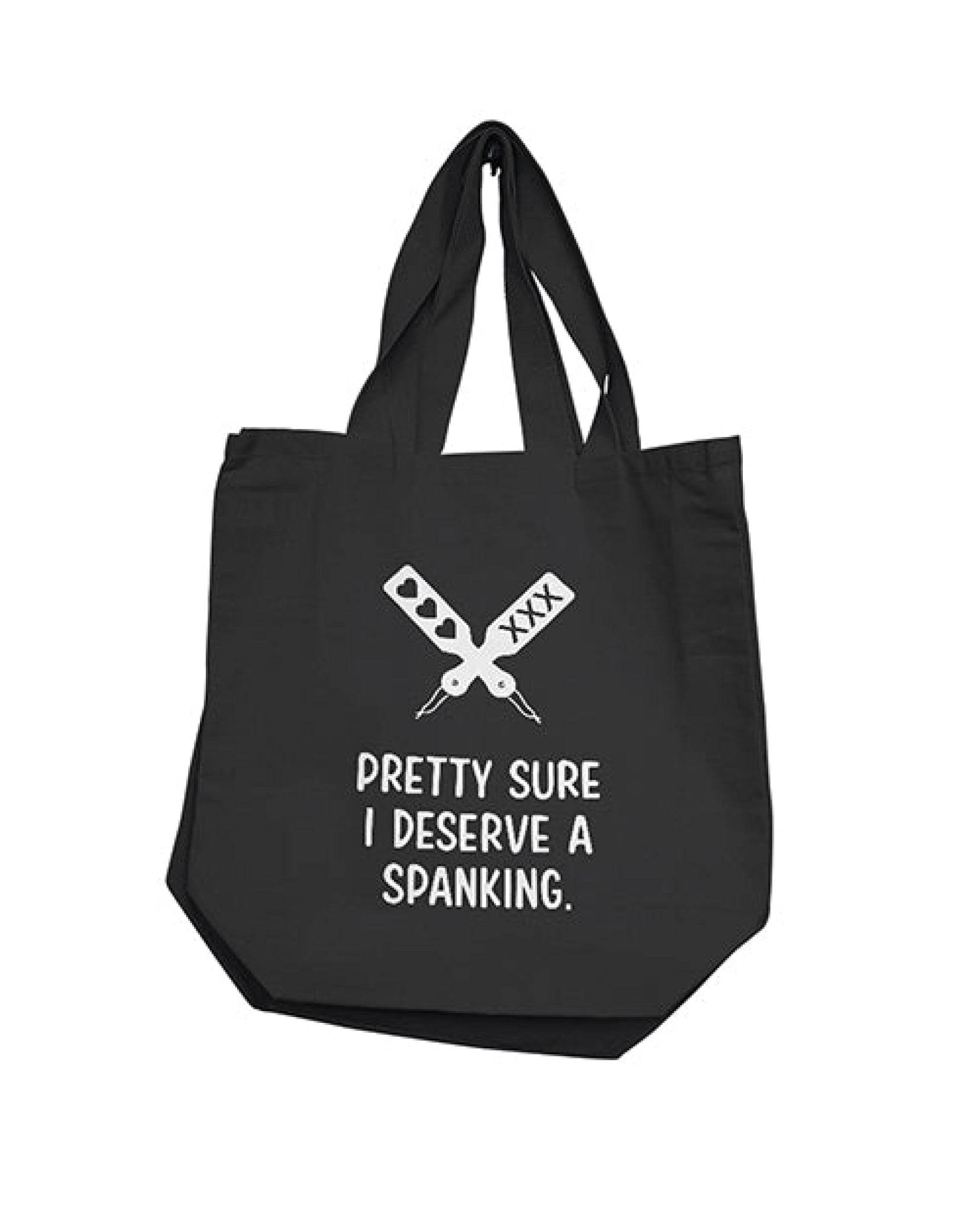 Nobu Pretty Sure I Deserve A Spanking Reusable Tote - Black - SEX LOVE DOLLS