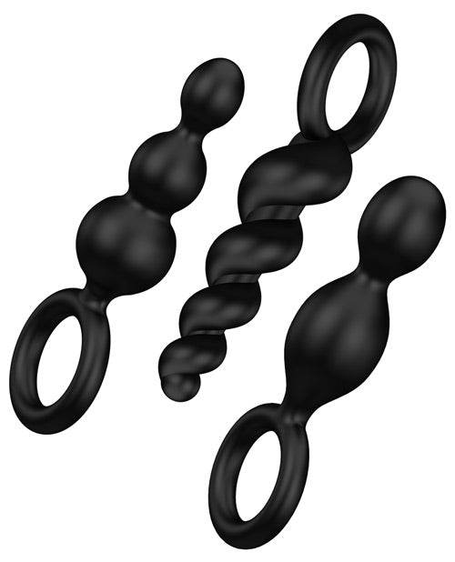Satisfyer Plug Set Of 3 - Black - SEX LOVE DOLLS