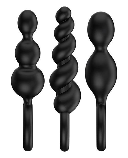 Satisfyer Plug Set Of 3 - Black - SEX LOVE DOLLS