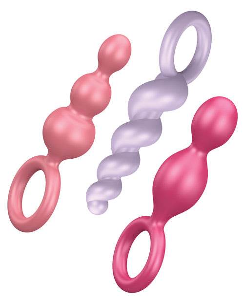 Satisfyer Plug Set Of 3 - Black - SEX LOVE DOLLS
