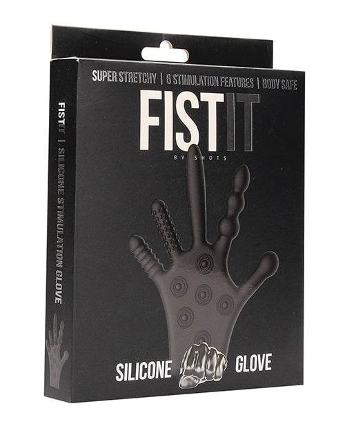 Shots Fistit Silicone Stimulation Glove - Black - SEX LOVE DOLLS