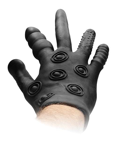 Shots Fistit Silicone Stimulation Glove - Black - SEX LOVE DOLLS