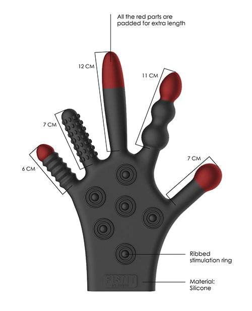 Shots Fistit Silicone Stimulation Glove - Black - SEX LOVE DOLLS