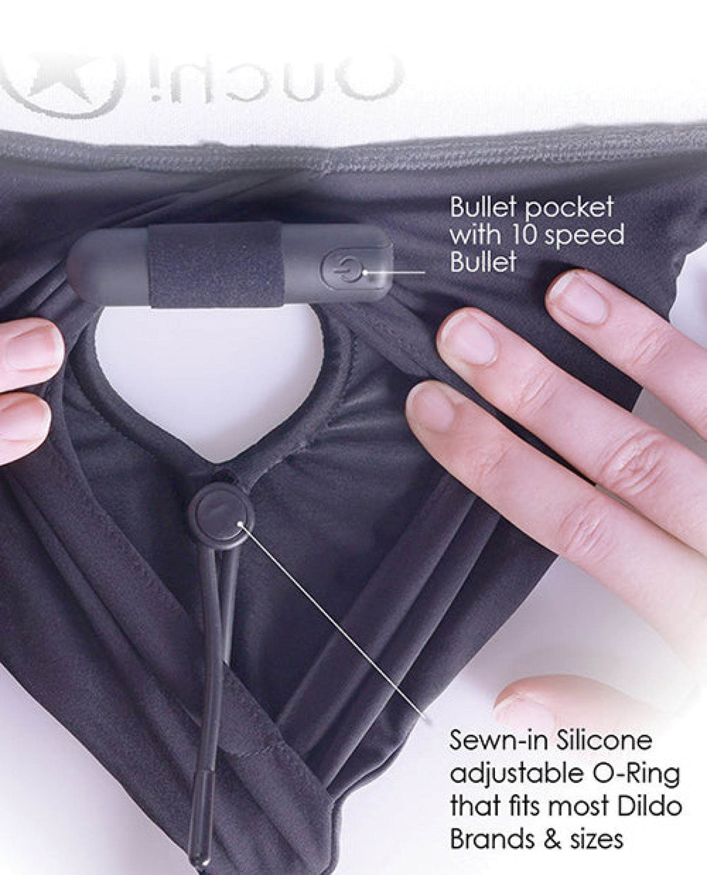Shots Ouch Vibrating Strap On Boxer - Black - SEX LOVE DOLLS