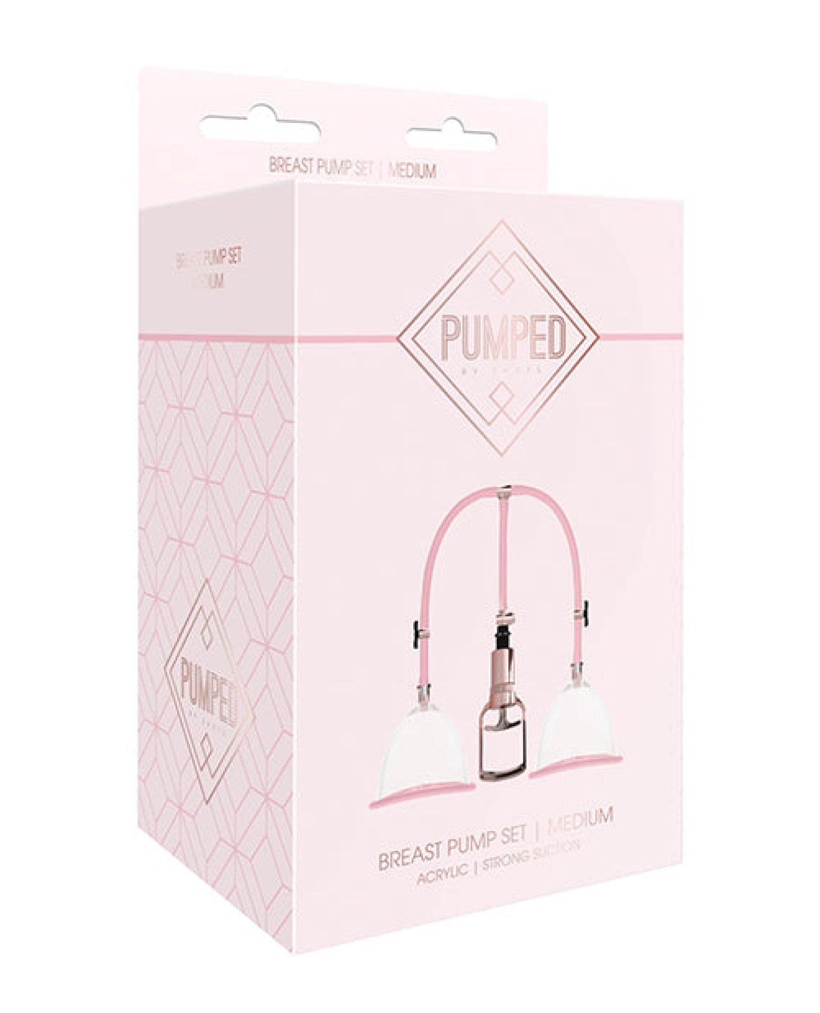 Shots Pumped Breast Pump Set - Medium Rose Gold - SEX LOVE DOLLS