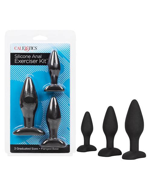 Silicone Anal Exerciser Kit - Black - SEX LOVE DOLLS