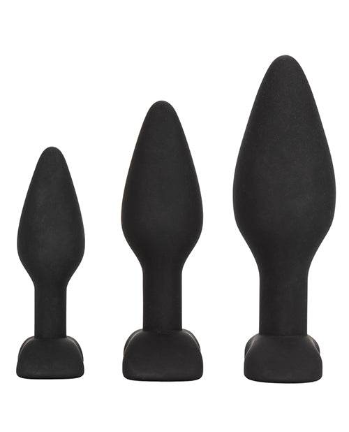Silicone Anal Exerciser Kit - Black - SEX LOVE DOLLS