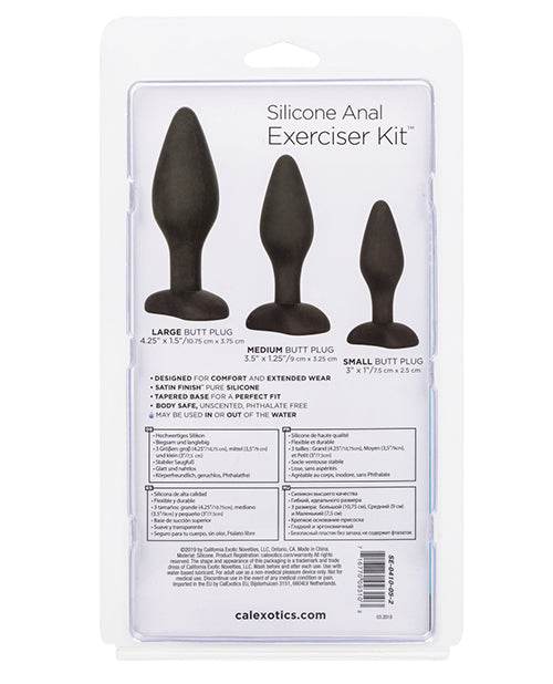 Silicone Anal Exerciser Kit - Black - SEX LOVE DOLLS